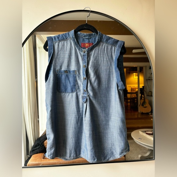7 FOR ALL MANKIND | denim tank | size large - Picture 1 of 5